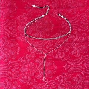 8 Other Reasons Layered Y Necklace Silver Tone Lariat Chain Adjustable Dainty